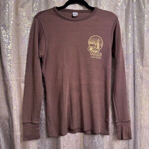 Cabo Wabo Cantina Lake Tahoe Brown Fitted Women's Graphic Thermal Shirt Small